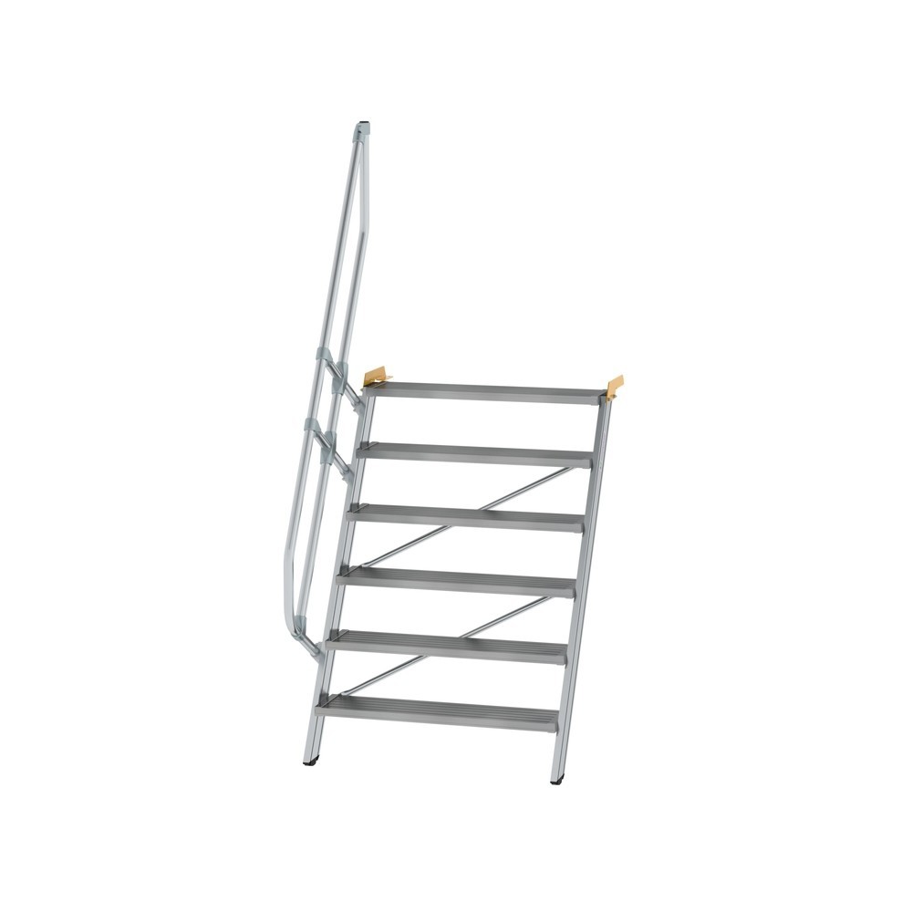 Produktabbildung: Munk Treppe 60° Stufenbreite 1000 mm 6 Stufen Aluminium geriffelt