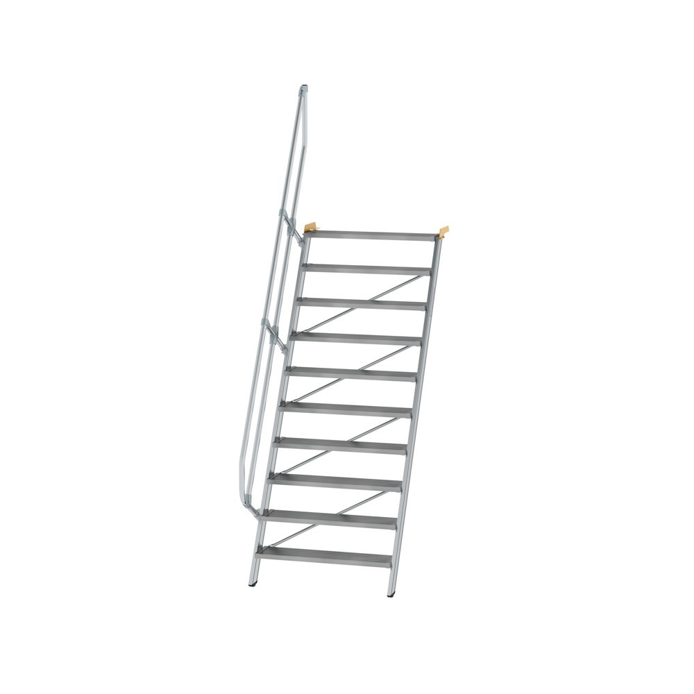 Produktabbildung: Munk Treppe 60° Stufenbreite 1000 mm 10 Stufen Aluminium geriffelt