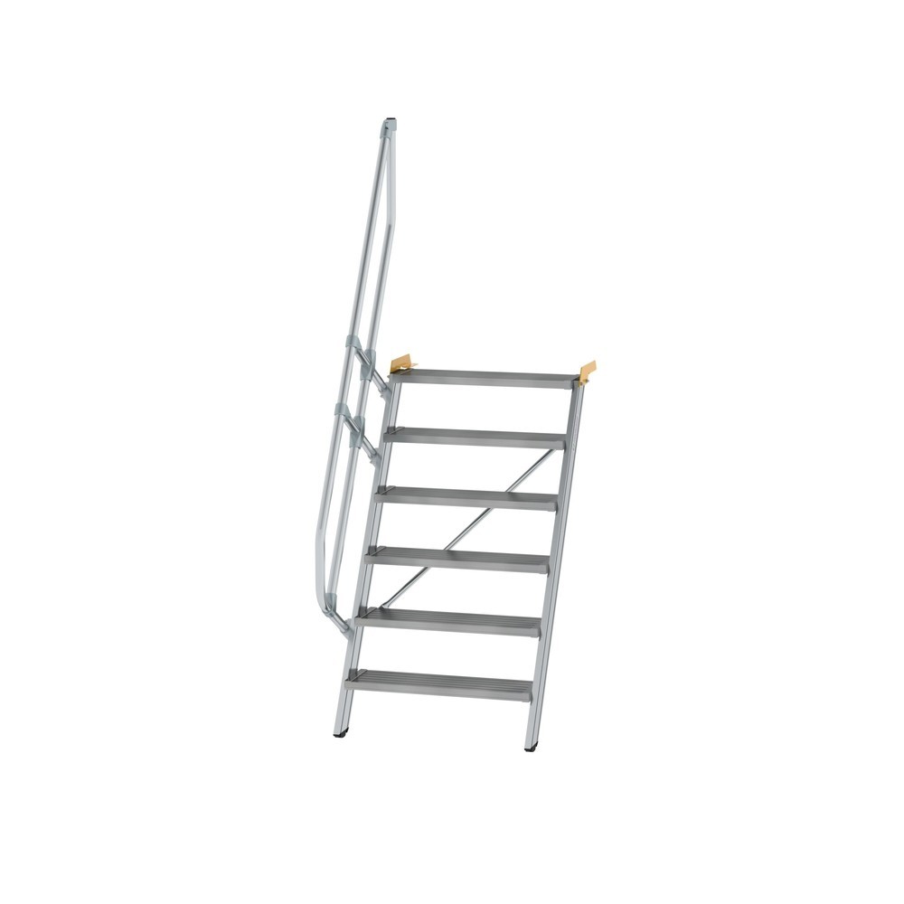 Produktabbildung: Munk Treppe 60° Stufenbreite 800 mm 6 Stufen Aluminium geriffelt