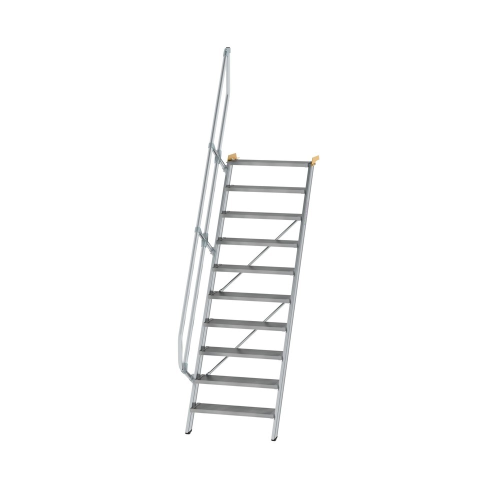 Produktabbildung: Munk Treppe 60° Stufenbreite 800 mm 10 Stufen Aluminium geriffelt