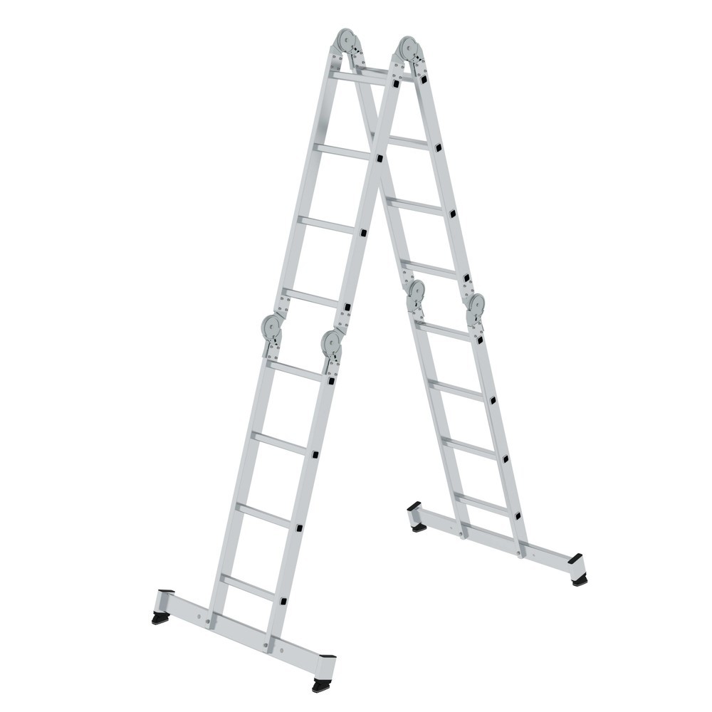 Produktabbildung: Vielzweckleiter 4-teilig mit nivello®-Traverse 4x4 Sprossen