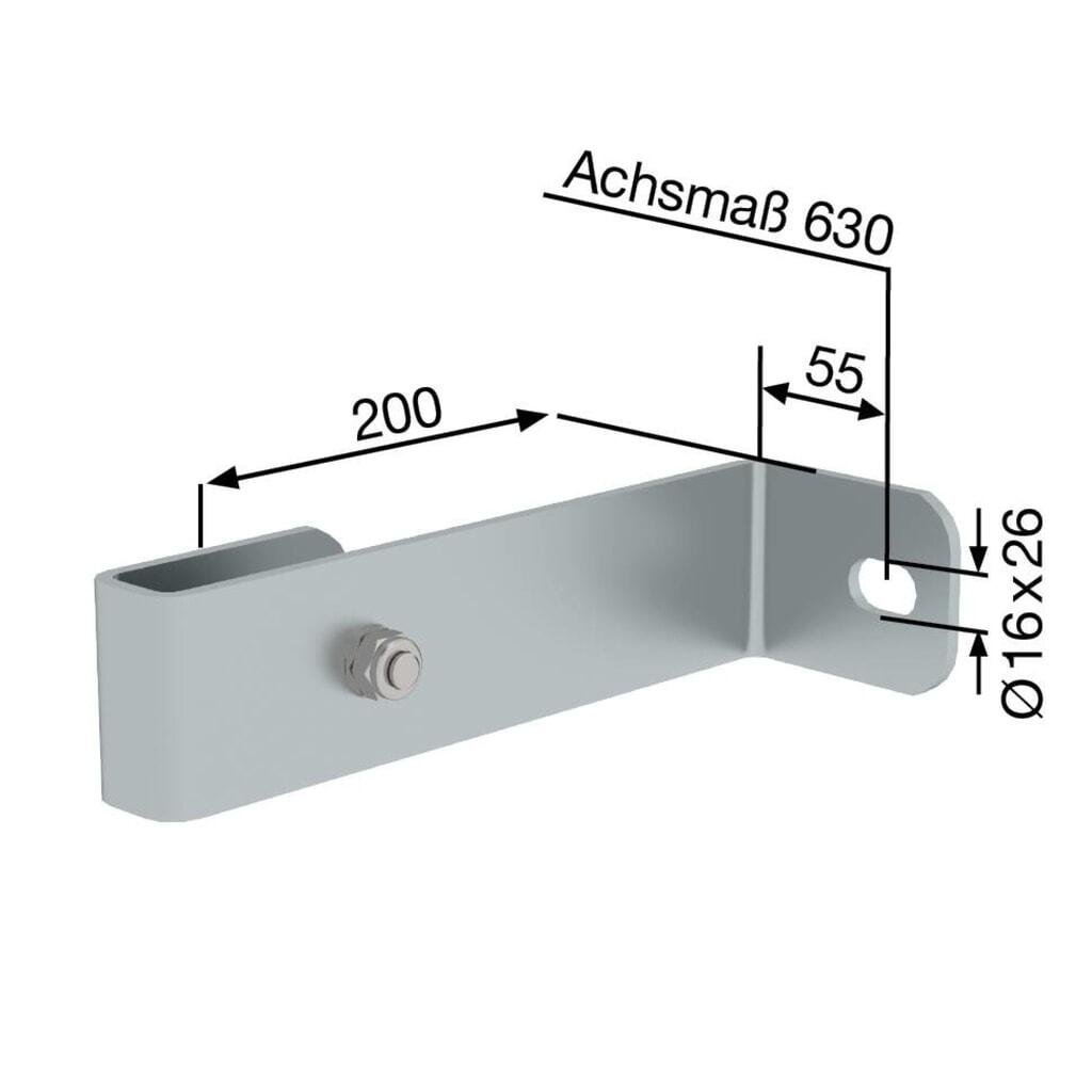 Produktabbildung Nr. 2: Munk Wandhalter, starr 200mm, Stahl verzinkt