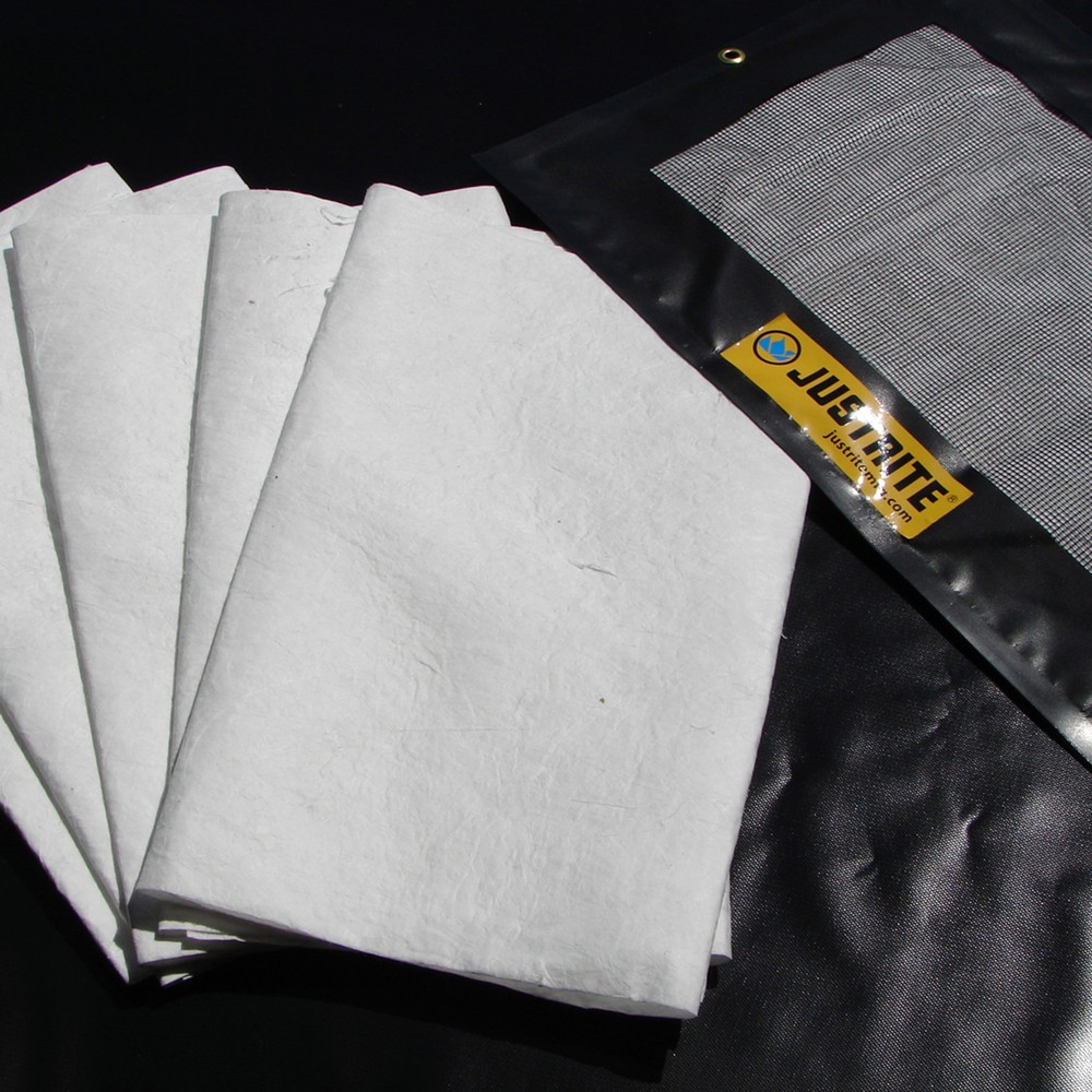 Produktabbildung: Nachfüll-Set für Justrite® Tropf-/Saugkissen LxB 910 x 610 mm, 5 Sorptionsmittel