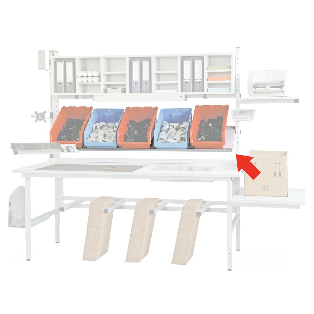 Produktabbildung: Neigbare Ablage für Packtisch, Breite 2.000 mm, anthrazit