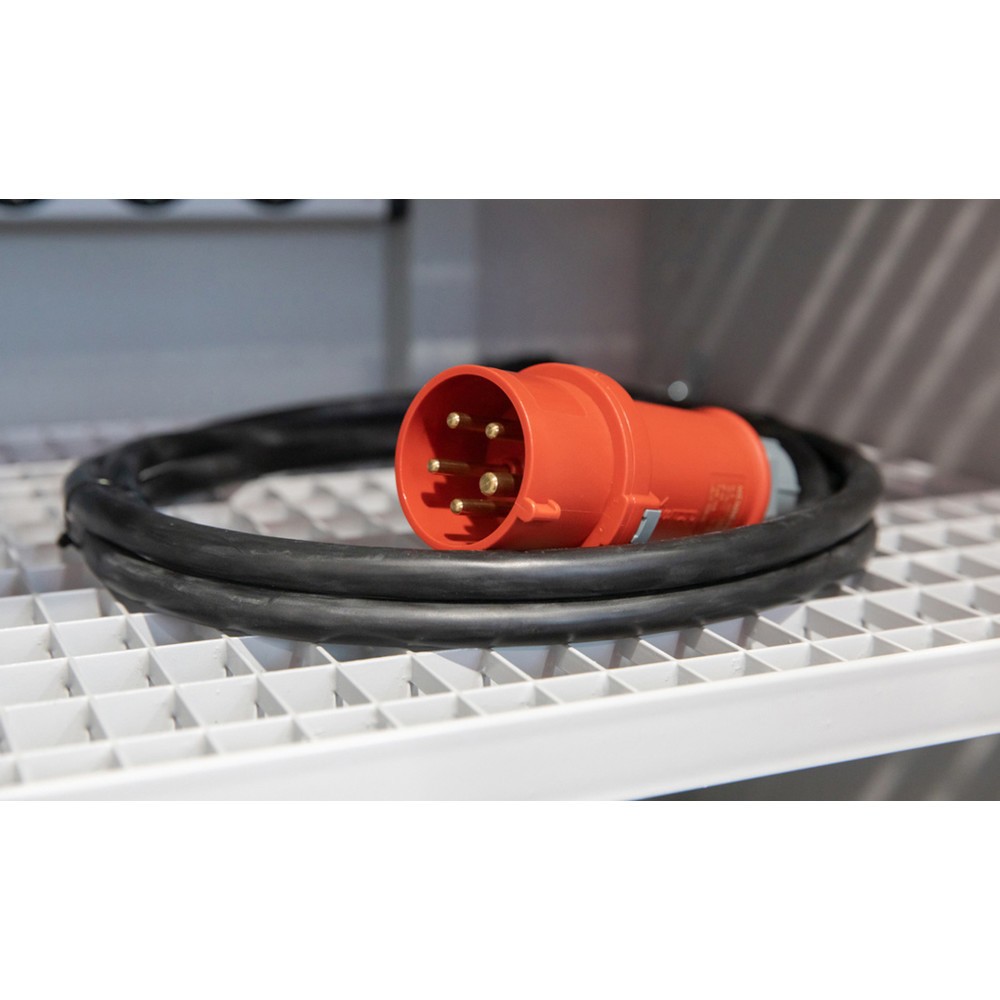 Produktabbildung: Netzanschlusskabel für asecos® Sicherheits-Akku-Ladeschrank Battery Charge, 400 V, Länge 3.000 mm