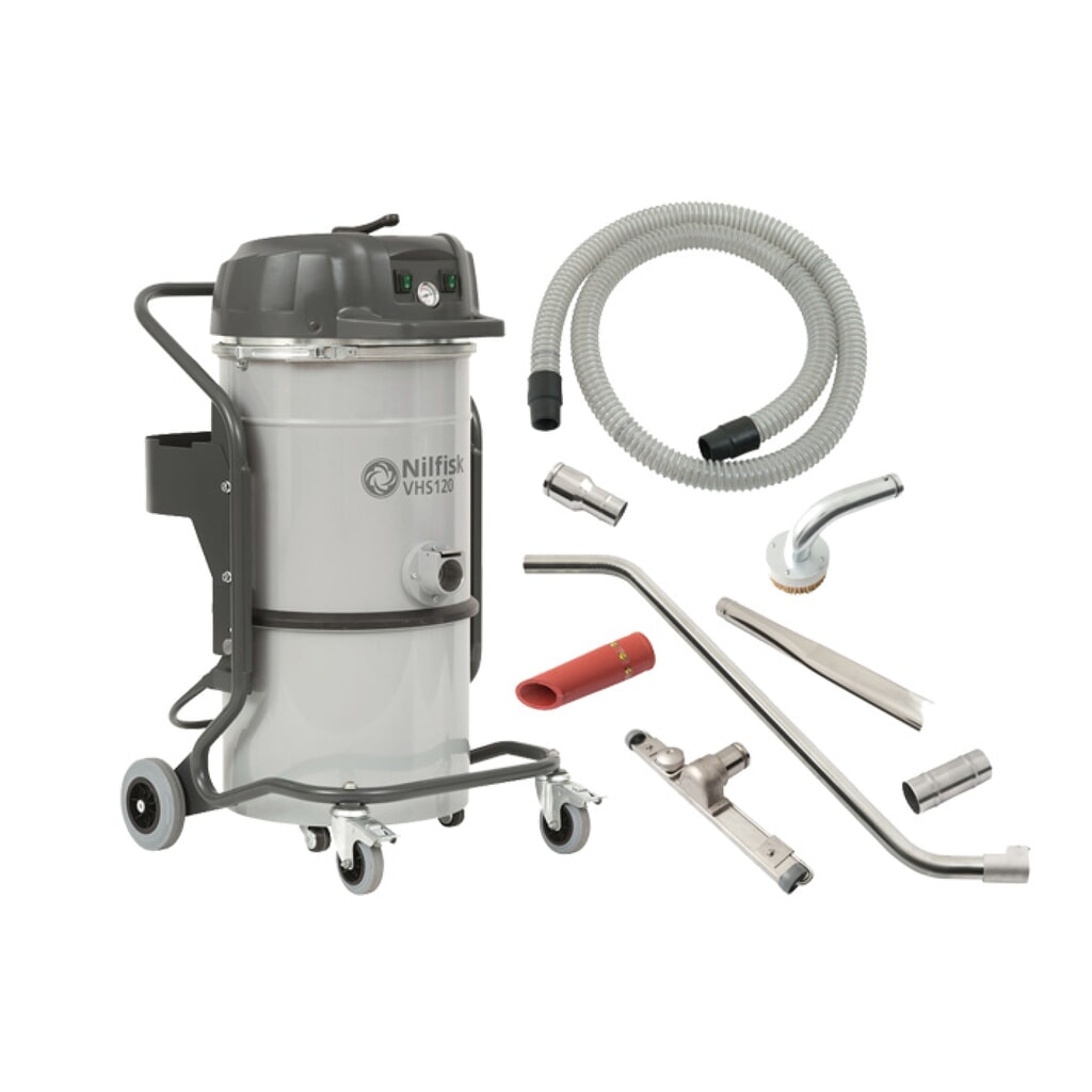 Nilfisk® Nass-Trockensauger VHS120CB mit industriellem Zubehör-Set Produktabbildung: Nilfisk® Nass-Trockensauger VHS120CB mit industriellem Zubehör-Set