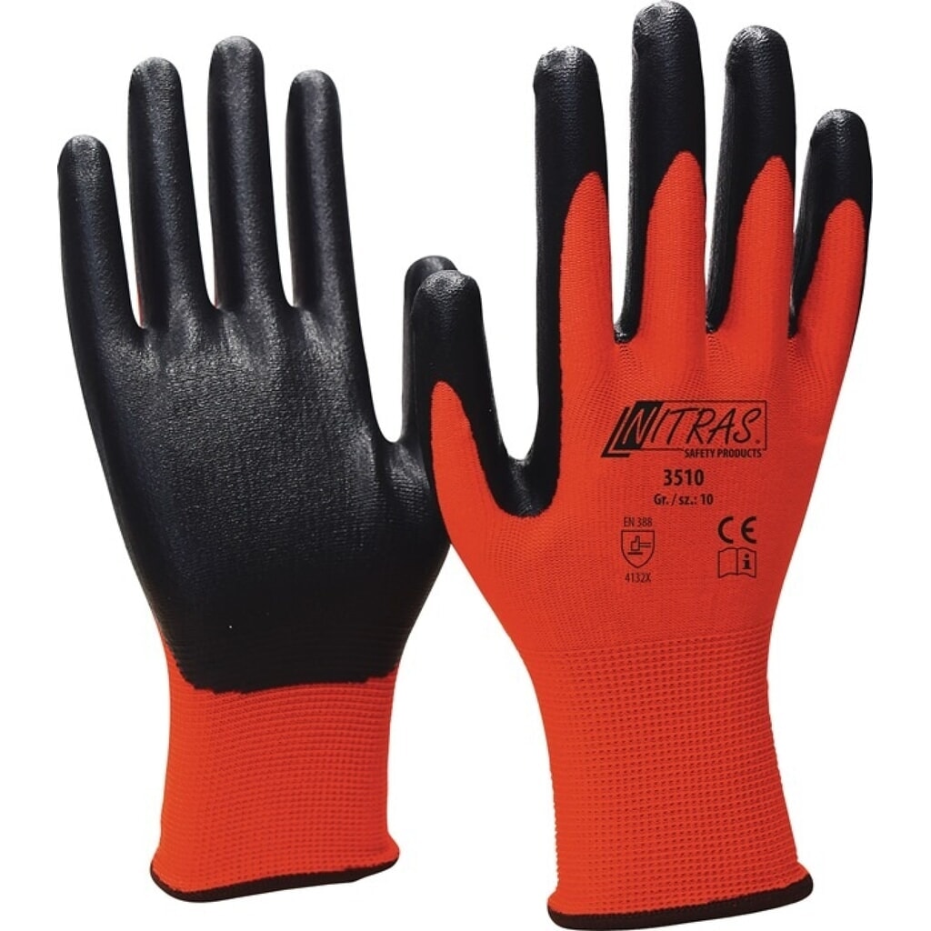 NITRAS Handschuhe Nitril Foam Gr.11 rot/schwarz Produktabbildung: NITRAS Handschuhe Nitril Foam Gr.11 rot/schwarz