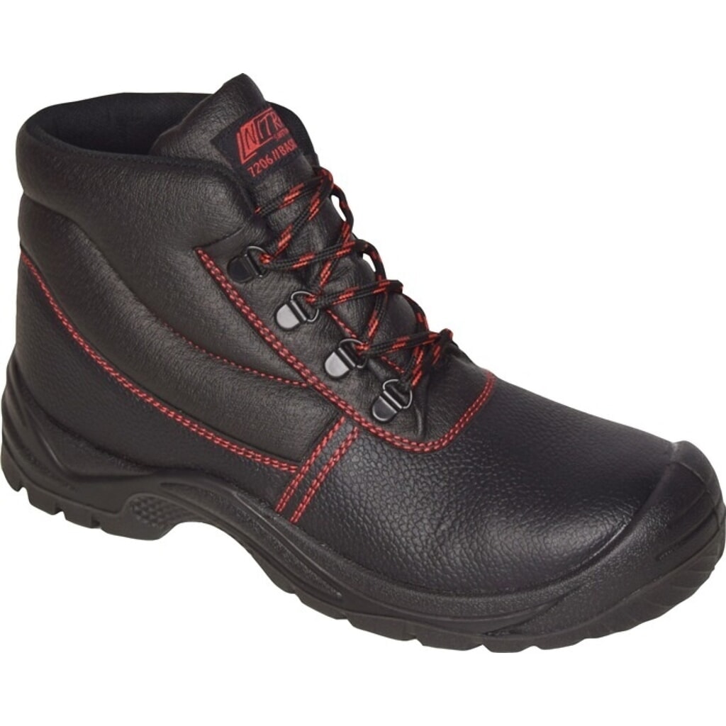 Produktabbildung: NITRAS® Sicherheitsstiefel Basic STEP MID, S3 SRC EN ISO 20345, Größe 40 schwarz, Volleder