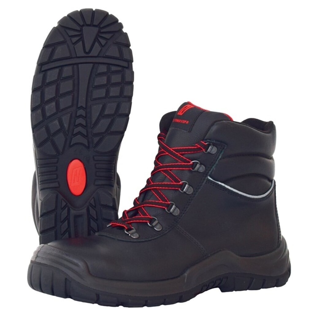 NITRAS Sicherheitsstiefel POWER STEP MID+, S3 HRO SRC EN ISO 20345, Größe 44 schwarz, Volleder Produktabbildung Nr. 2: NITRAS Sicherheitsstiefel POWER STEP MID+, S3 HRO SRC EN ISO 20345, Größe 44 schwarz, Volleder