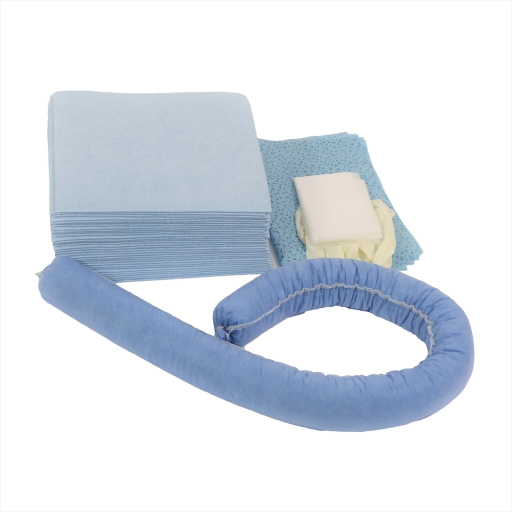 Notfall-Set in PVC-Tasche, Öl, Aufnahmekapazität 20 l, blau Produktabbildung Nr. 2: Notfall-Set in PVC-Tasche, Öl, Aufnahmekapazität 20 l, blau