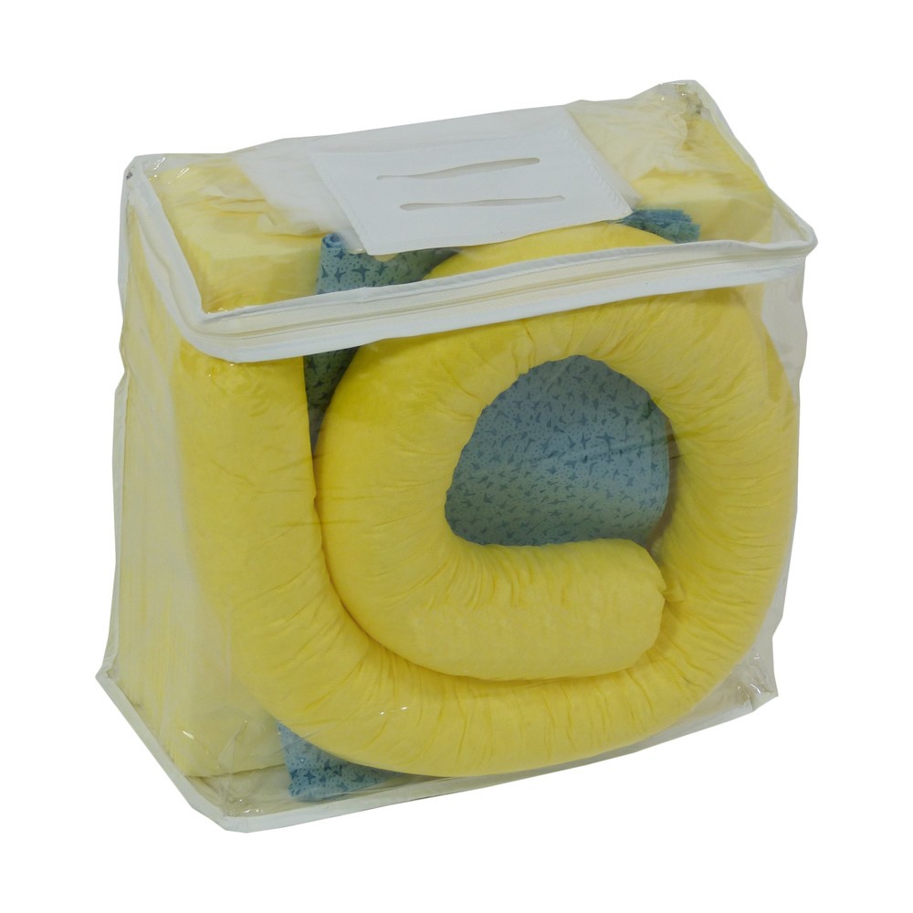 Produktabbildung: Notfall-Set in PVC-Tasche, Chemikalien, Aufnahmekapazität 20 l, gelb