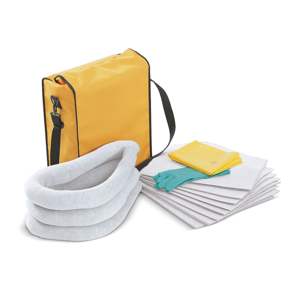 Notfall-Set in wetterfester Tasche, Öl, Aufnahmekapazität 48 l Produktabbildung: Notfall-Set in wetterfester Tasche, Öl, Aufnahmekapazität 48 l
