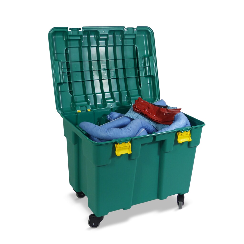 Notfall-Set Öl, Rollbox, Aufnahmekapazität 145 l, blau Produktabbildung Nr. 1: Notfall-Set Öl, Rollbox, Aufnahmekapazität 145 l, blau
