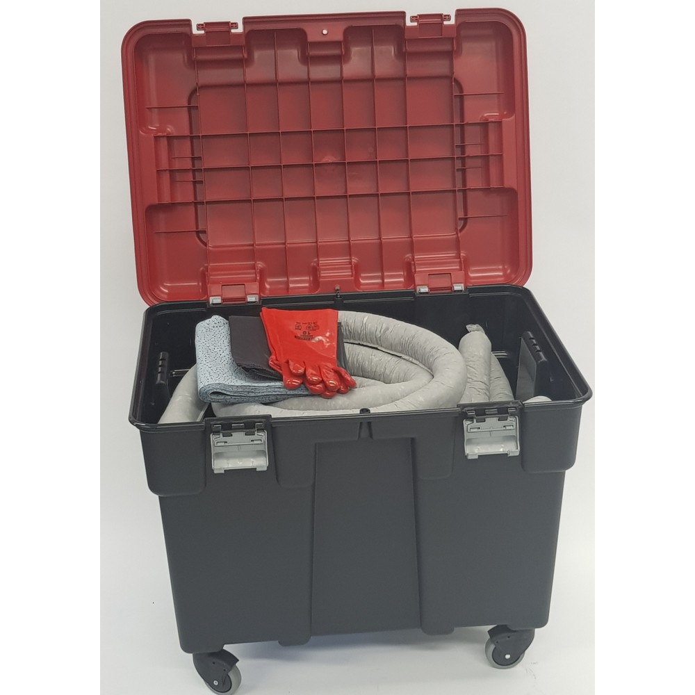 Produktabbildung: Notfall-Set Universal, Rollbox, Aufnahmekapazität 150 l, grau