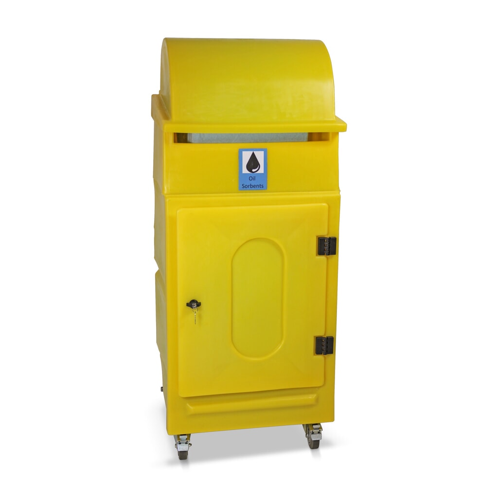 Notfall-Set Öl, Rolltonne, Aufnahmekapazität 300 l, blau Produktabbildung Nr. 3: Notfall-Set Öl, Rolltonne, Aufnahmekapazität 300 l, blau