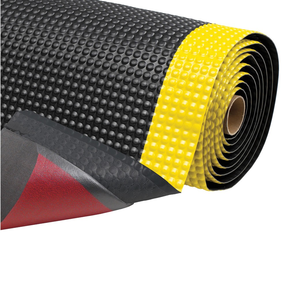 Produktabbildung: NoTrax Anti-Ermüdungsmatte aus PVC, Mikrozellen-Vinyl-Rückseite, lfm x 600 mm, schwarz/gelb