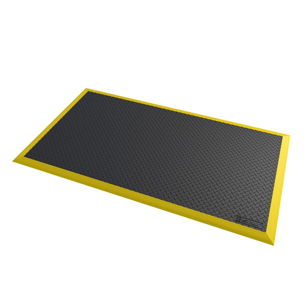 NoTrax Anti-Ermüdungsmatte Diamond Flex™, BxL 970 x 1.630 mm, schwarz/gelb Produktabbildung: NoTrax Anti-Ermüdungsmatte Diamond Flex™, BxL 970 x 1.630 mm, schwarz/gelb