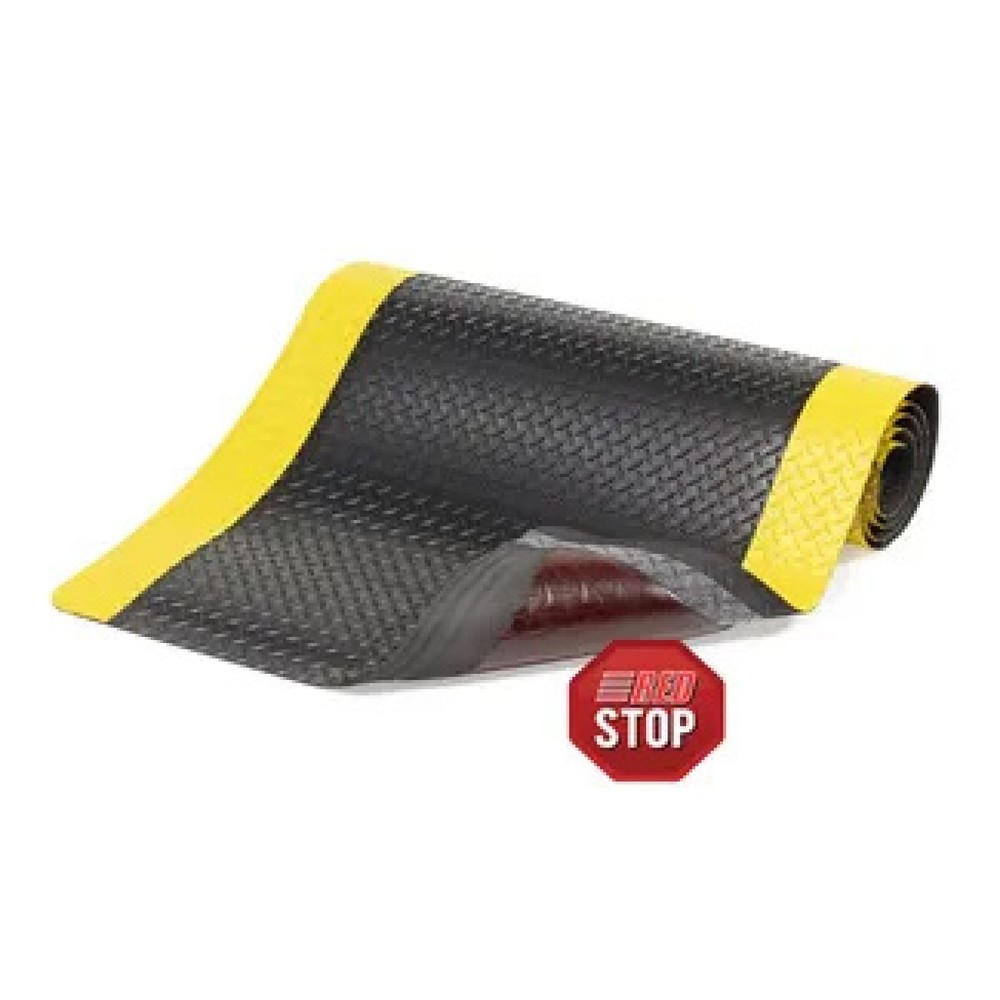Produktabbildung: NoTrax Bodenmatte 2-lagig, PVC, BxL 600 x 910 mm, schwarz/gelb