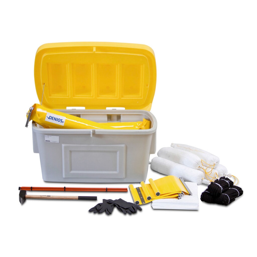 Ölbarrieren-Set Profi, inkl. 2 Schnelleinsatz-Sperren à 5 m und Bindemitteln Produktabbildung: Ölbarrieren-Set Profi, inkl. 2 Schnelleinsatz-Sperren à 5 m und Bindemitteln
