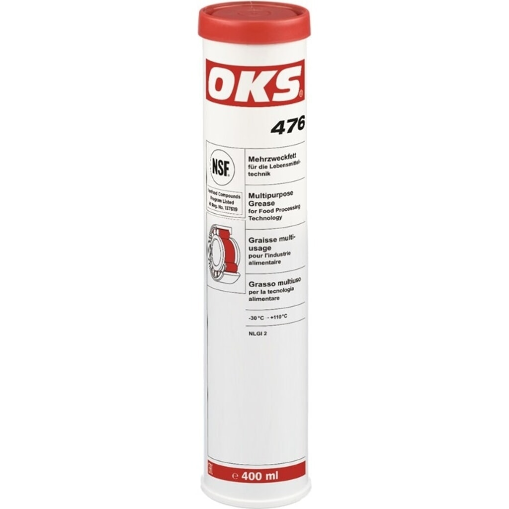 OKS Mehrzweckfett f.d. Lebensmitteltechnik OKS 476, NSF H1, 400 ml weiß, Kartusche Produktabbildung: OKS Mehrzweckfett f.d. Lebensmitteltechnik OKS 476, NSF H1, 400 ml weiß, Kartusche