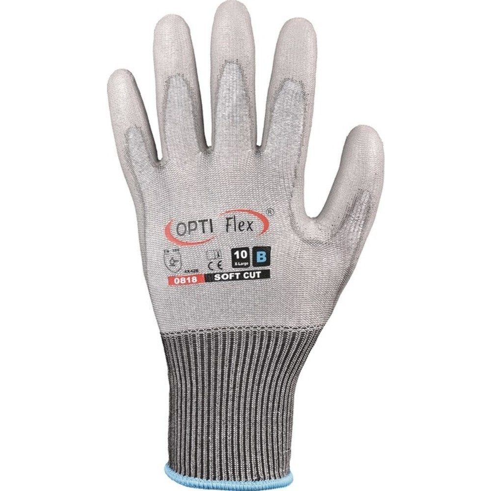 Produktabbildung: OPTIFLEX Handschuh SOFT CUT, EN 420/EN 388 PSA-Kategorie II, Größe 10 grau