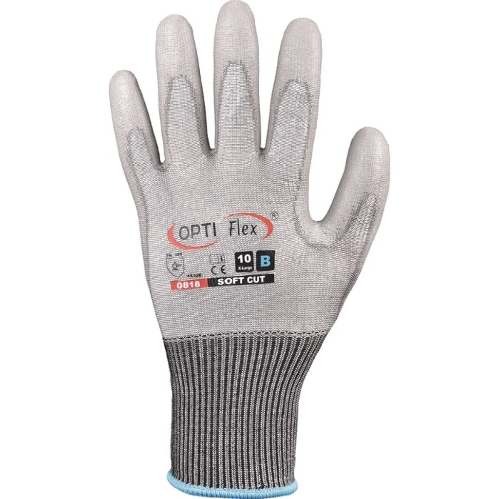 Produktabbildung: OPTIFLEX Handschuh SOFT CUT, EN 420/EN 388 PSA-Kategorie II, Größe 9 grau