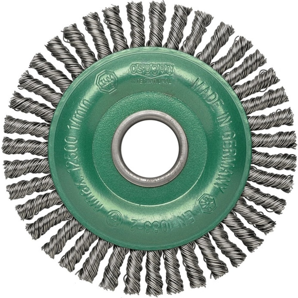 Produktabbildung: OSBORN Rundbürste, VA 6 mm, Ø 125 mm Drahtstärke 0,35 mm, 12000 min-¹