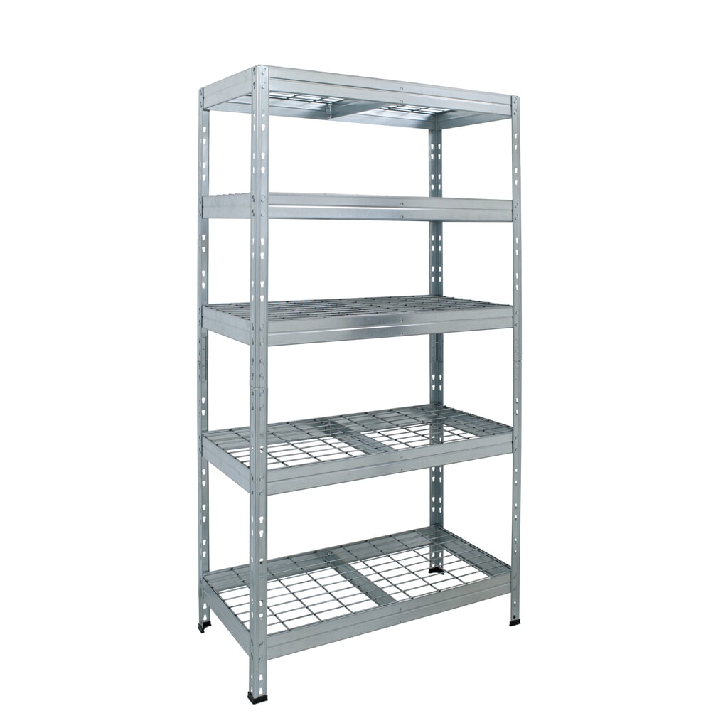 Produktabbildung: Outdoor-Weitspannregal mit Gitterböden, HxBxT 1.800 x 900 x 450 mm