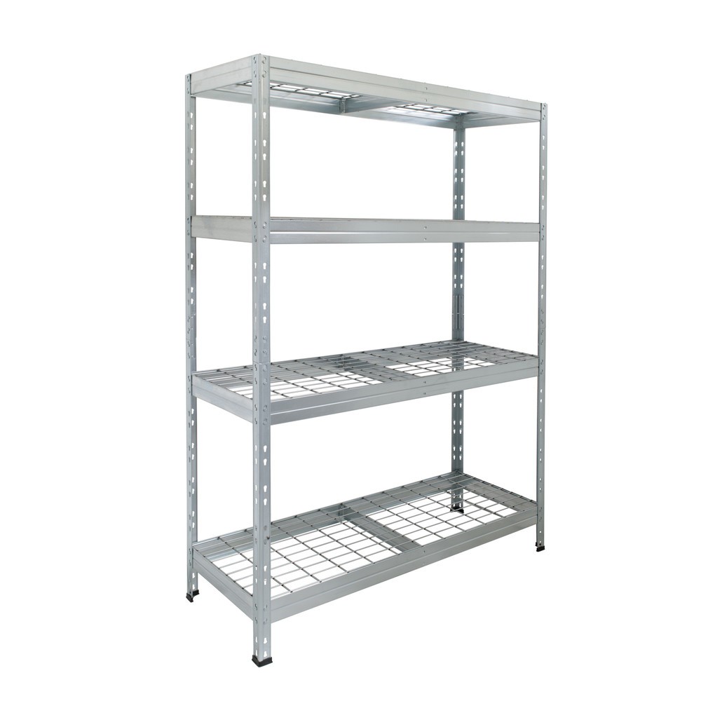 Produktabbildung: Outdoor-Weitspannregal mit Gitterböden, HxBxT 1.800 x 1.200 x 450 mm