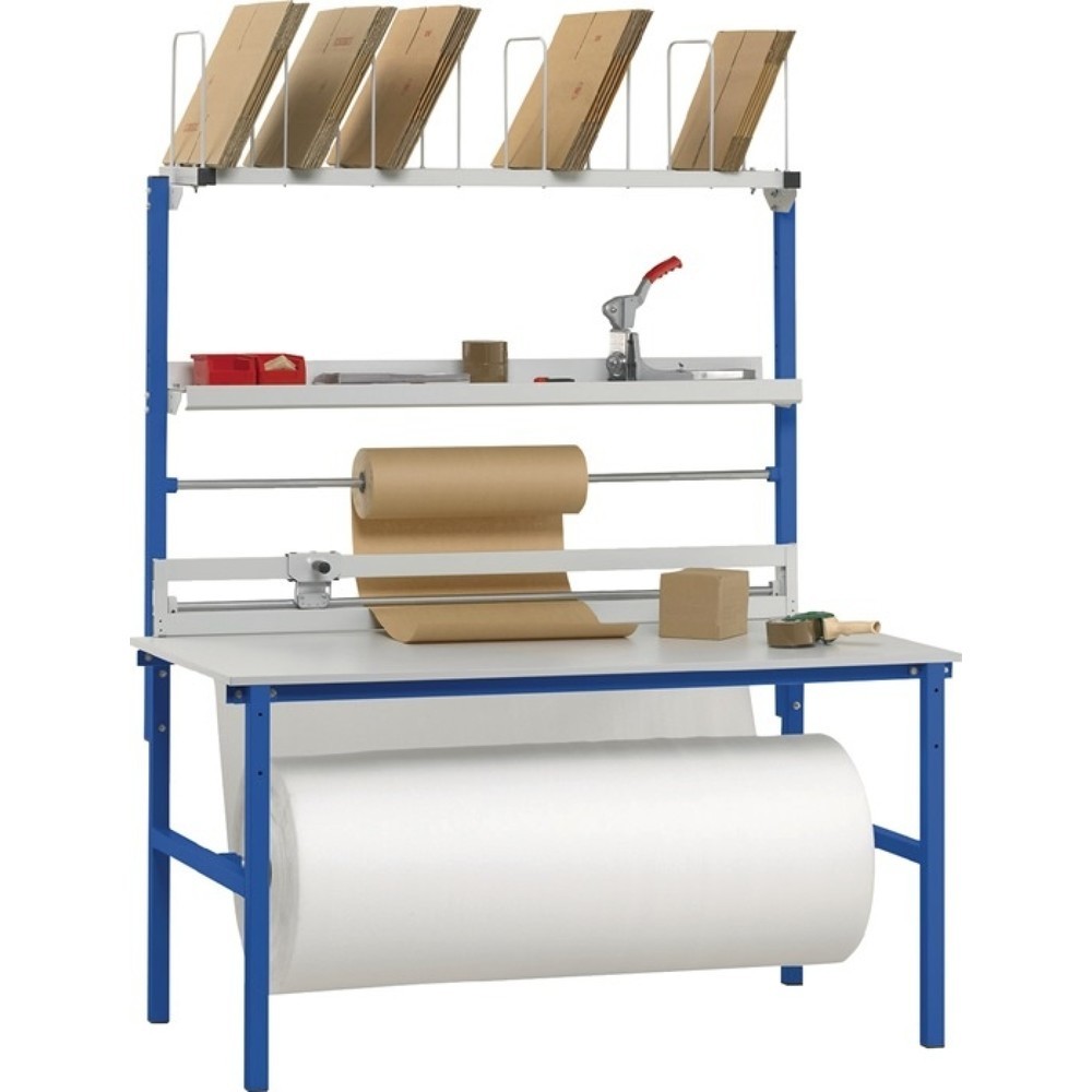 Produktabbildung: Packtischset mit Rollenhalter, ohne Untertisch-Abwickelvorrichtung, 1.600x800x2205 mm