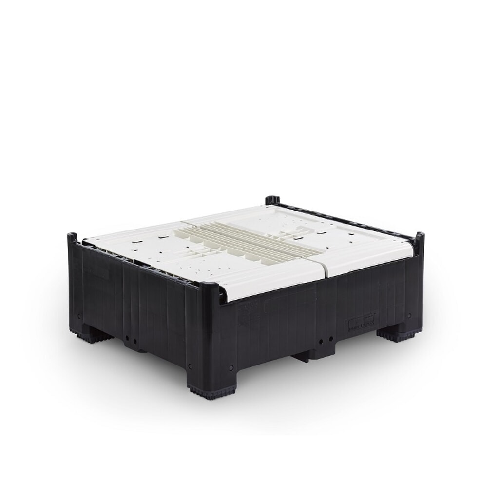 Palettenbox, klappbar, geschlossen, 1200x800x800 mm, mit 4 Füßen Produktabbildung Nr. 2: Palettenbox, klappbar, geschlossen, 1200x800x800 mm, mit 4 Füßen
