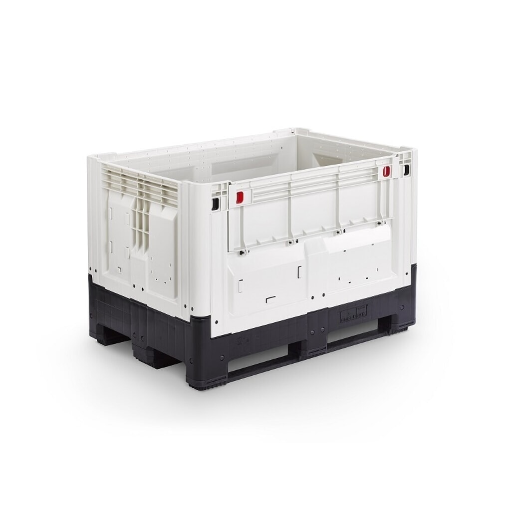 Palettenbox, klappbar, geschlossen, 1200x800x800 mm, mit 3 Kufen Produktabbildung: Palettenbox, klappbar, geschlossen, 1200x800x800 mm, mit 3 Kufen