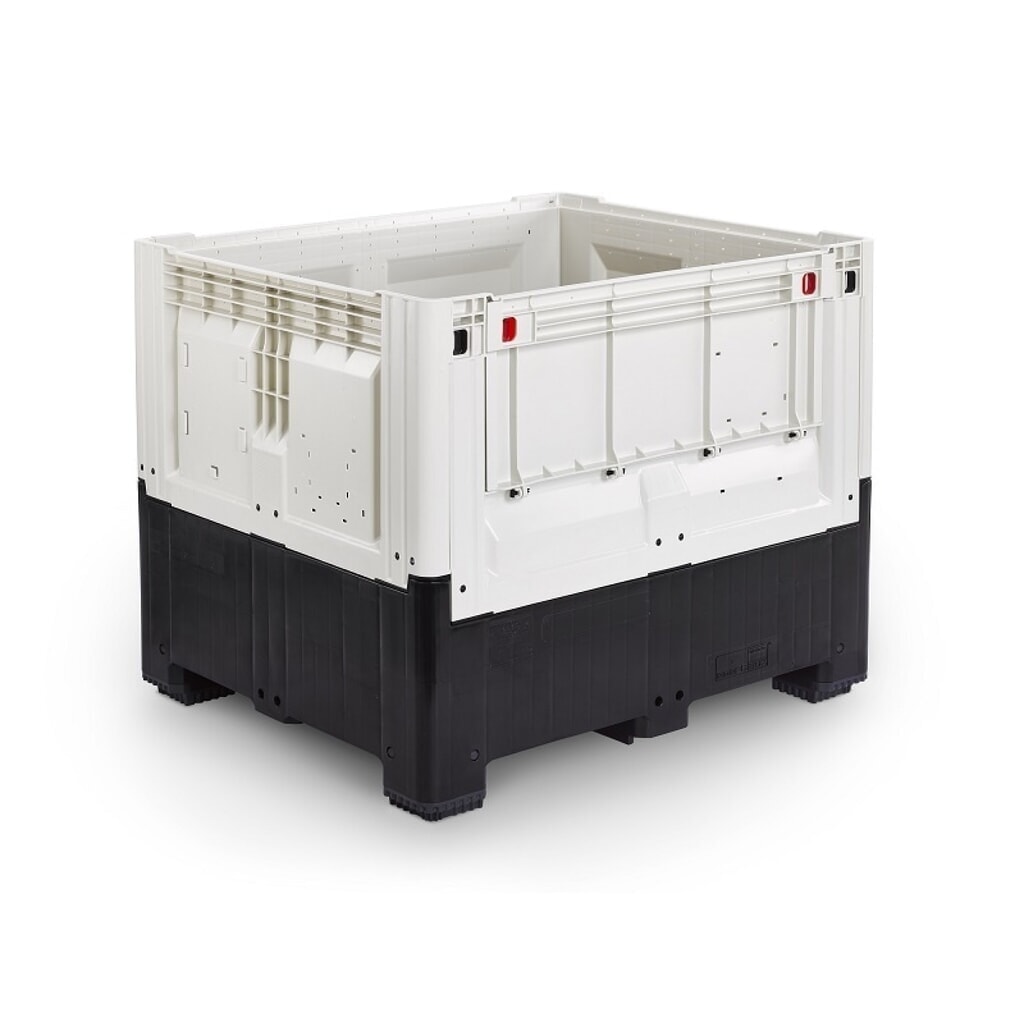 Palettenbox, klappbar, geschlossen, 1200x1000x973 mm, mit 4 Füßen Produktabbildung: Palettenbox, klappbar, geschlossen, 1200x1000x973 mm, mit 4 Füßen