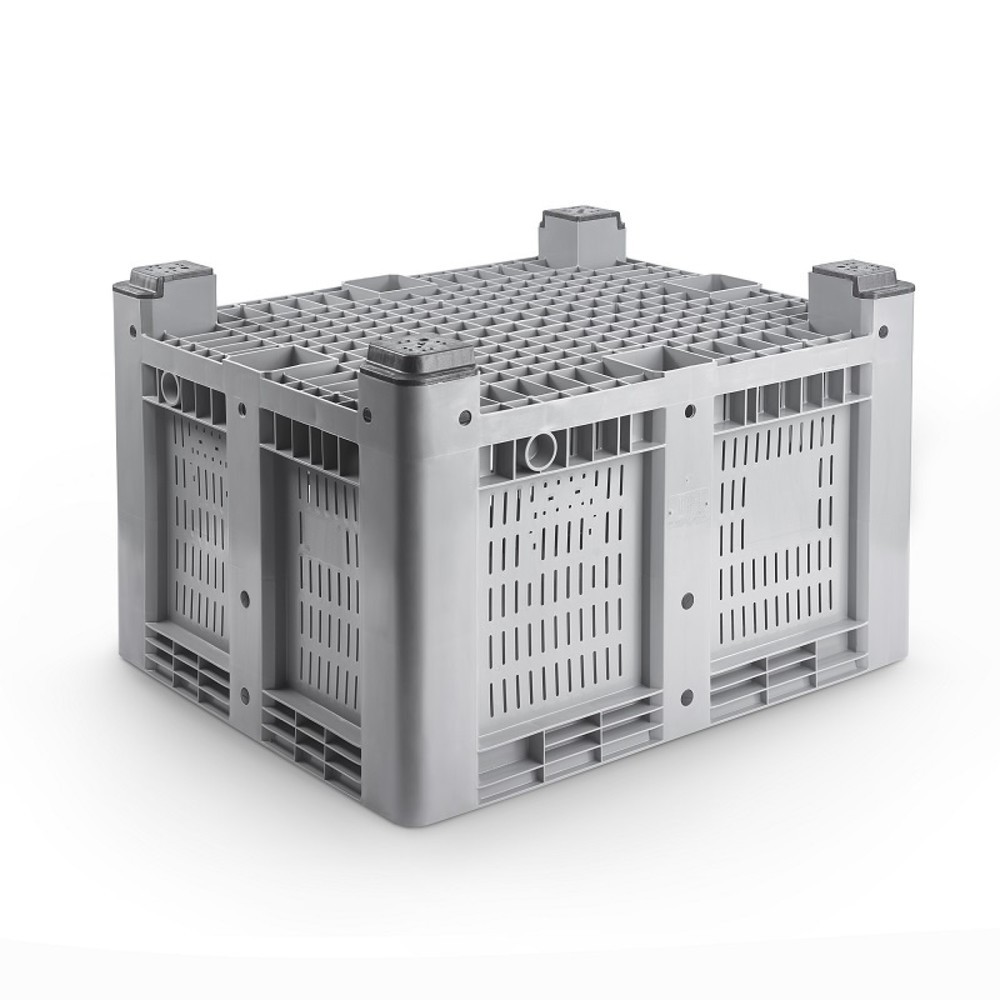 Produktabbildung Nr. 2: Palettenbox L, grau, 1200x1000x760 mm, durchbrochen, mit 4 Füßen