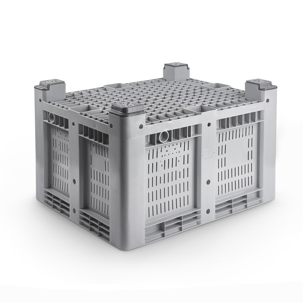 Produktabbildung Nr. 2: Palettenbox L, grau, 1200x1000x760 mm, durchbrochen, mit 4 Füßen