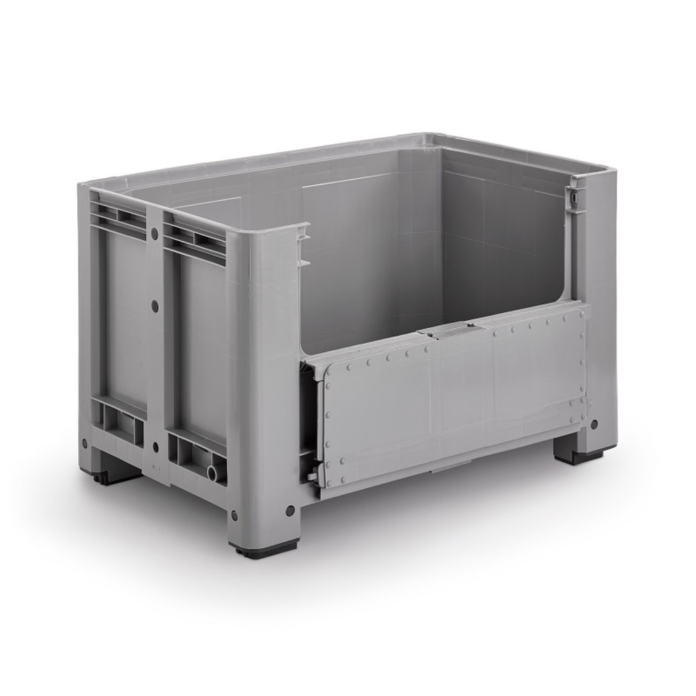 Produktabbildung: Palettenbox M, 1200x800x760 mm, geschlossen, mit Entnahmeklappe und 4 Füßen