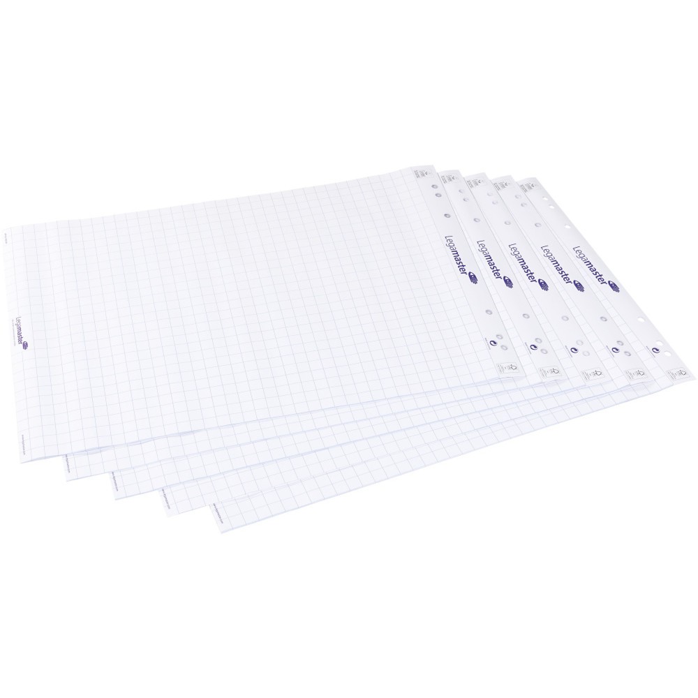 Produktabbildung: Papierblock für Legamaster Flipchart, gerastert, 5x20 Blatt