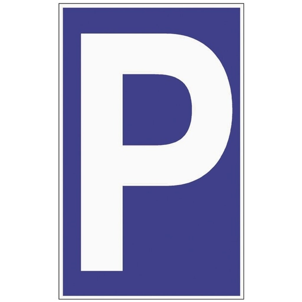Produktabbildung: Parkplatzbeschilderung, L250xB400 mm, Parken, Kunststoff blau/weiß