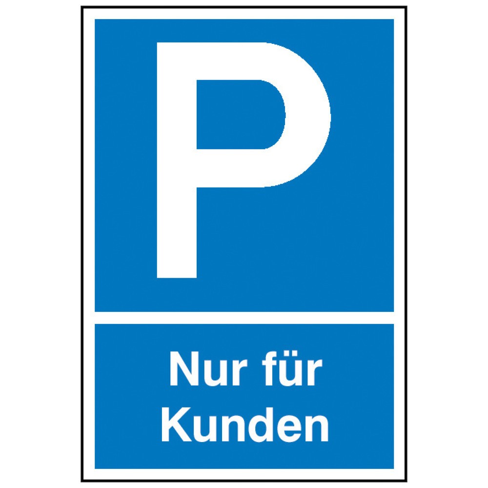 Produktabbildung: Parkplatzschild 'Nur für Kunden', HxB 250 x 150 mm, Kunststoff