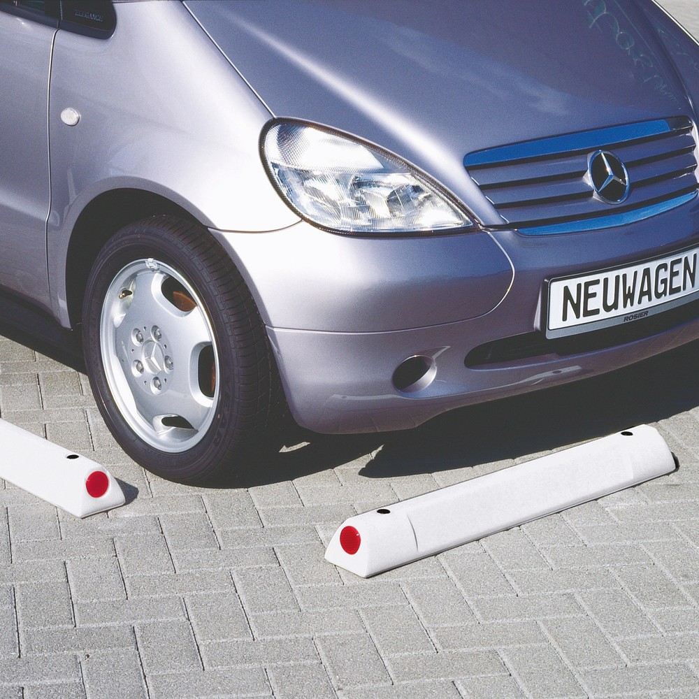 Produktabbildung: Parkstopp- und Leitbalken, weiß, Länge 450 mm