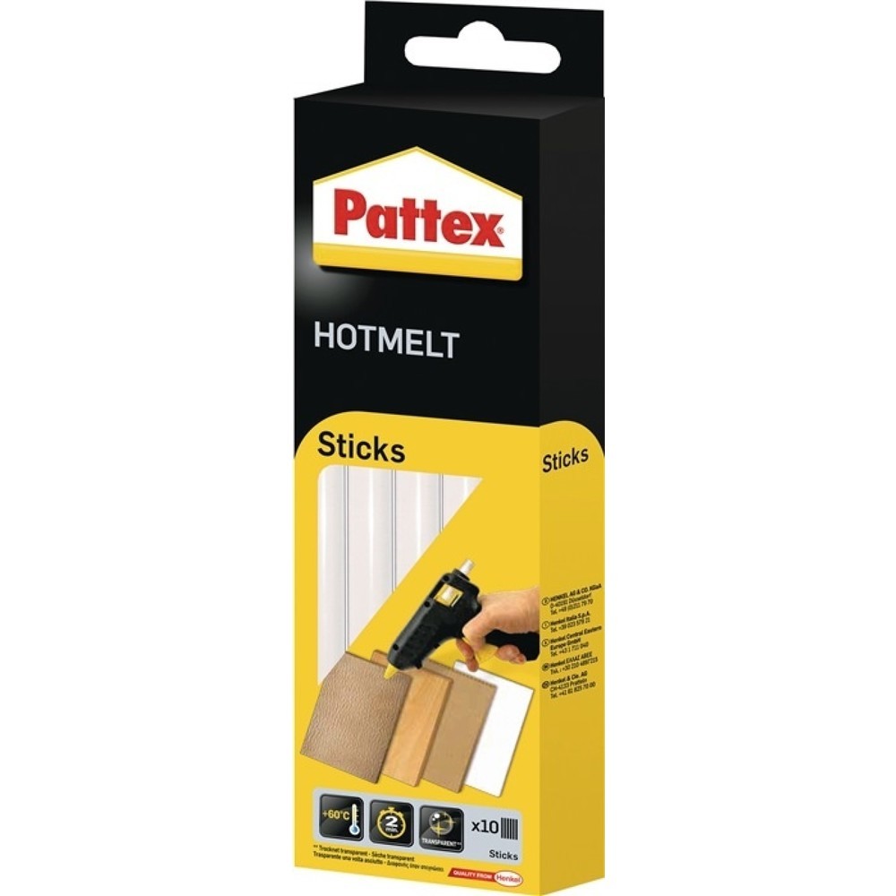 Produktabbildung: PATTEX Heißklebepatronen Hot Sticks L.200mm Klebepatronen-D.11,3mm 1000g 10 St