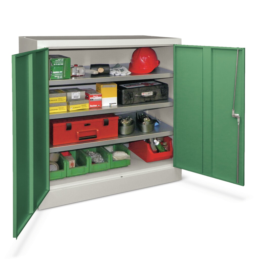 PAVOY Beistellschrank mit 3 Fachböden, HxBxT 1.000 x 1.000 x 500 mm, lichtgrau, lichtgrau Produktabbildung: PAVOY Beistellschrank mit 3 Fachböden, HxBxT 1.000 x 1.000 x 500 mm, lichtgrau, lichtgrau