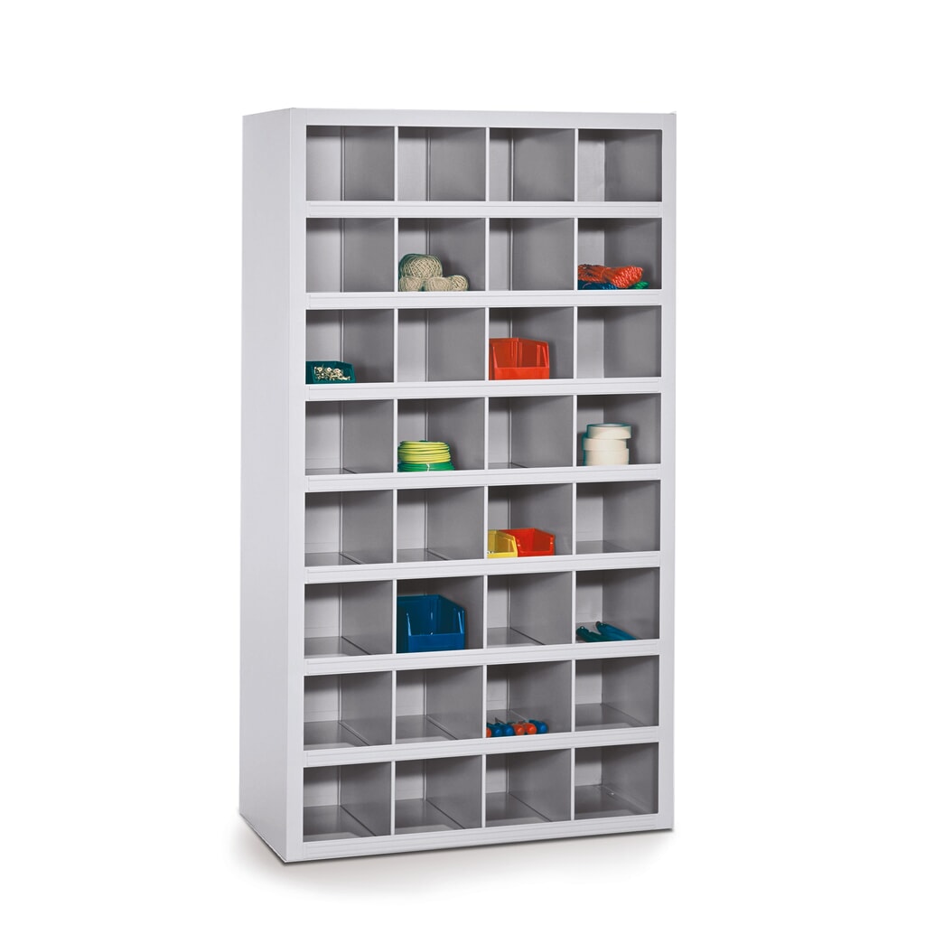 PAVOY Fächerschrank, 32 Fächer à 180 x 220 x 220 mm, lichtgrau Produktabbildung: PAVOY Fächerschrank, 32 Fächer à 180 x 220 x 220 mm, lichtgrau
