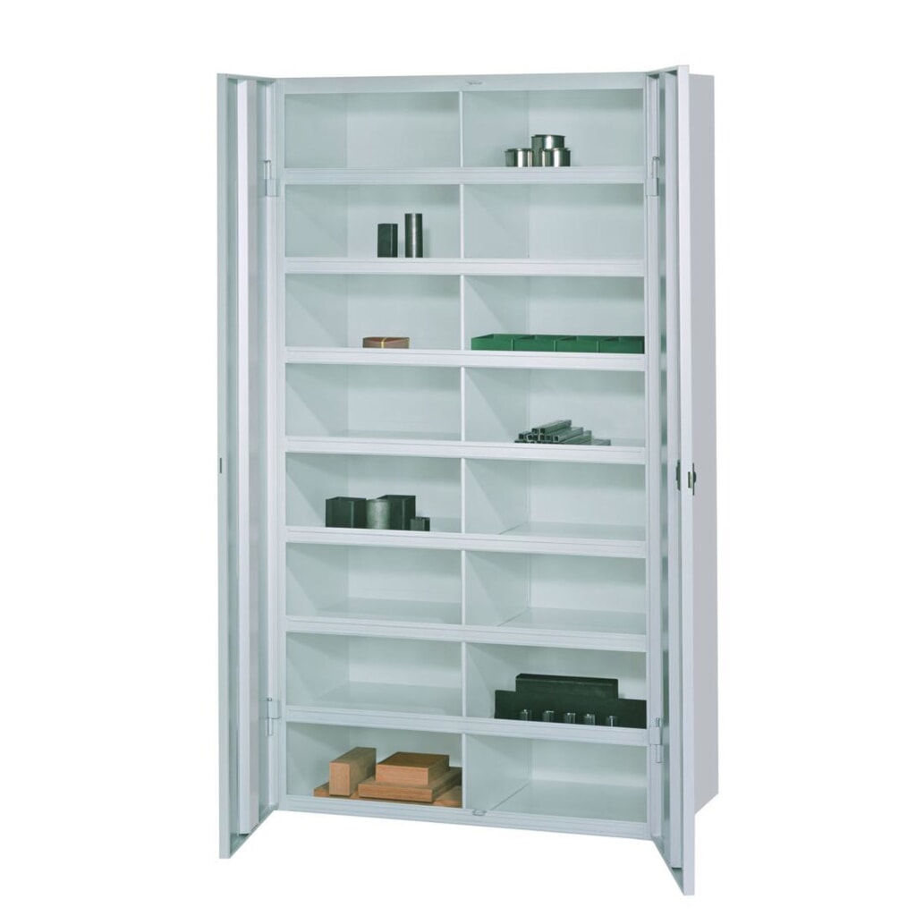 Produktabbildung: PAVOY Fächerschrank mit Türen, 16 Fächer à 180 x 455 x 470 mm, lichtgrau, lichtgrau