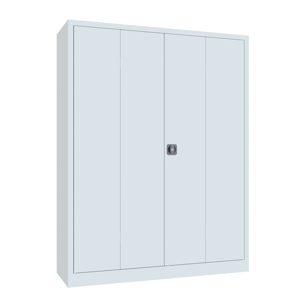 Produktabbildung Nr. 1: PAVOY Falttürenschrank mit 4 Fachböden, HxBxT 1.950 x 1.500 x 500 mm, lichtgrau, lichtgrau