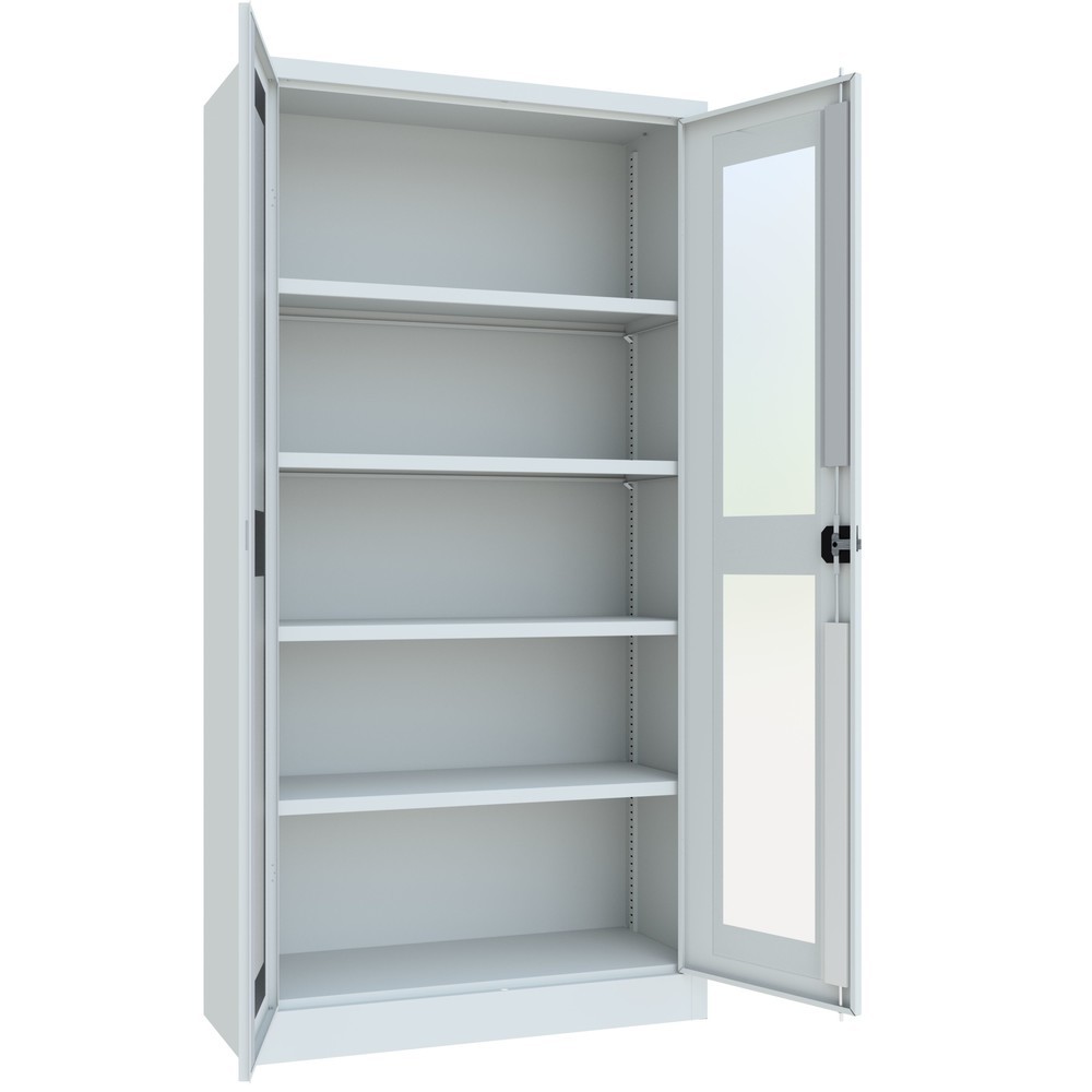 Produktabbildung Nr. 7: PAVOY Flügeltürschrank mit Sichtfenstern, HxBxT 1.950 x 1.000 x 400 mm, lichtgrau, lichtgrau