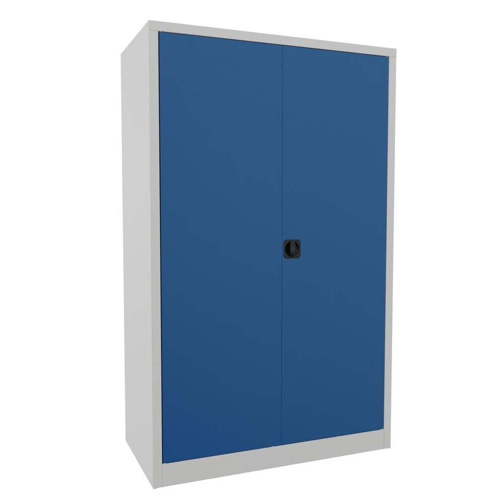 Produktabbildung: PAVOY Großraum-Flügeltürschrank, 4 Fachböden, HxBxT 1.950 x 1.200 x 600 mm, enzianblau, lichtgrau