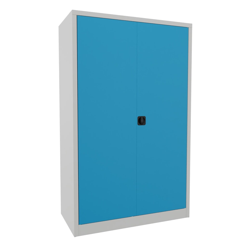 Produktabbildung: PAVOY Großraum-Flügeltürschrank, 4 Fachböden, HxBxT 1.950 x 1.200 x 600 mm, lichtblau, lichtgrau