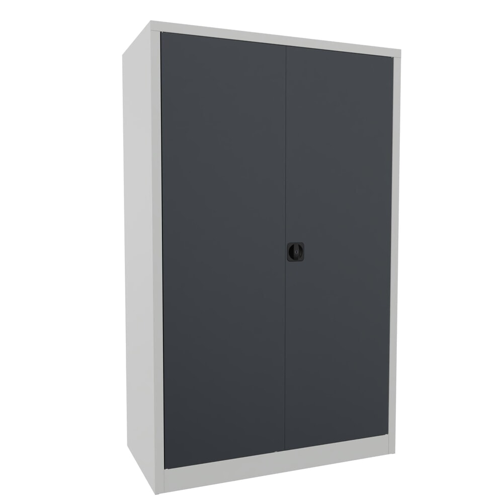 Produktabbildung: PAVOY Großraum-Flügeltürschrank, 4 Fachböden, HxBxT 1.950 x 1.200 x 600 mm, anthrazitgrau, lichtgrau