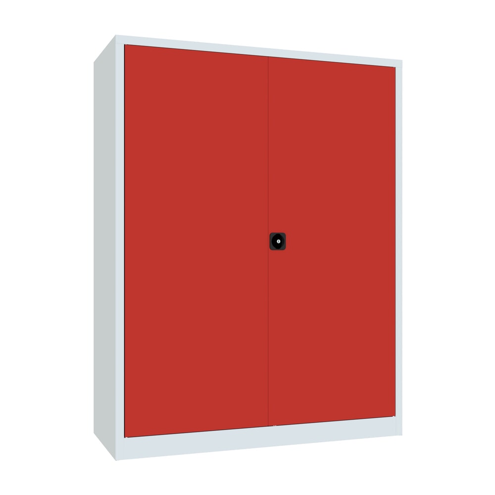 Produktabbildung: PAVOY Großraum-Flügeltürschrank, 4 Fachböden, HxBxT 1.950 x 1.500 x 600 mm, feuerrot, lichtgrau